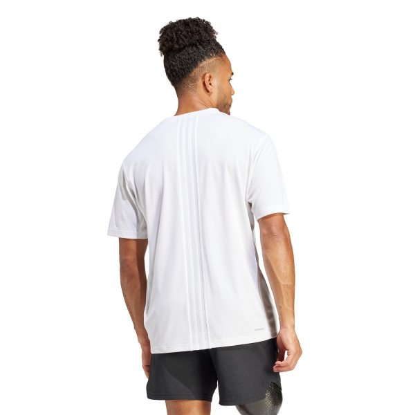 adidas HIIT 3 Stripes T-Shirt - White