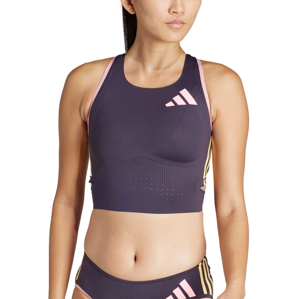 Top Running Mujer adidas Promo Crop Top  Aurora Black/Preloved Fig IN1185