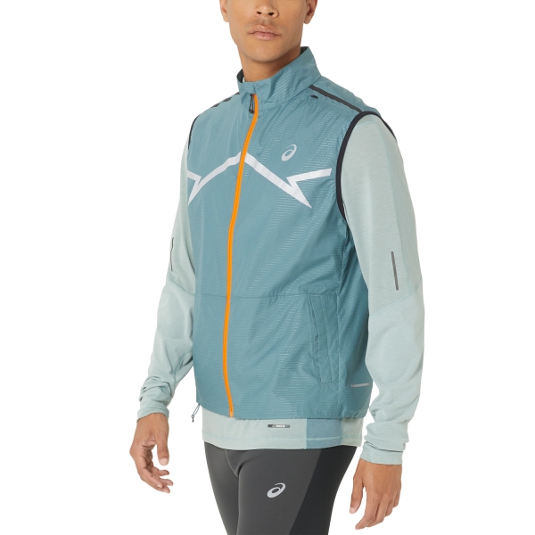 Men's Running Jacket Asics Lite Show Vest  Foggy Teal 2011C874400