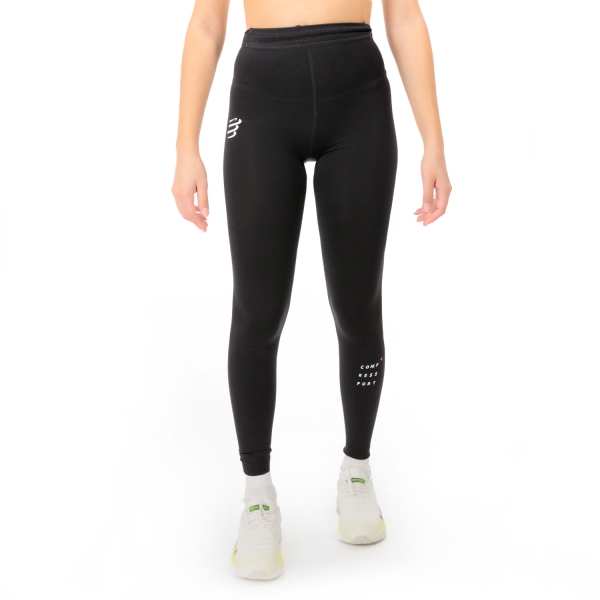 Women's Running Tights Compressport Under Control Tights  Black ATIW1999000