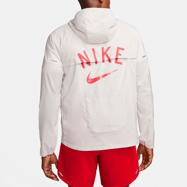 Nike Repel Windrunner Ekiden Giacca - Light Bone/Track Red/Medium Ash