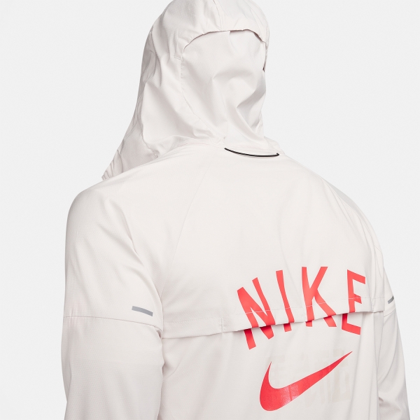 Nike Repel Windrunner Ekiden Jacket - Light Bone/Track Red/Medium Ash