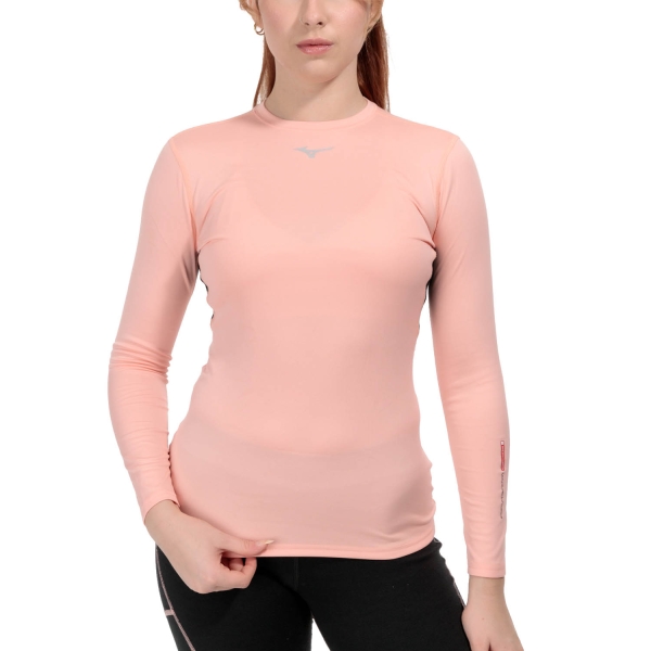 Women's Shirts Sport Underwear Mizuno Mid Weight Breath Thermo Shirt  Apricot Blush A2GAA75164