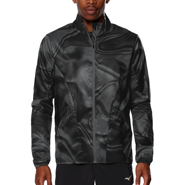 Men's Running Jacket Mizuno Mizuno Premium Aero Jacket  Black  Black 
