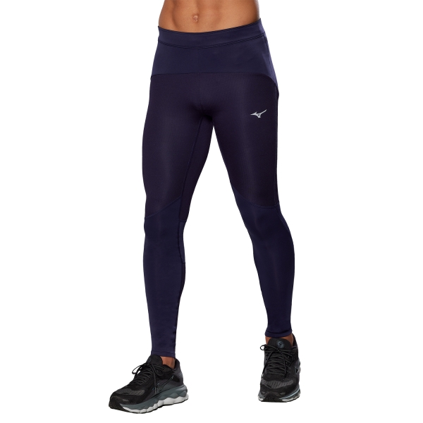 Men's Running Tights and Pants Mizuno Mizuno Thermal Charge Tights  Evening Blue  Evening Blue 