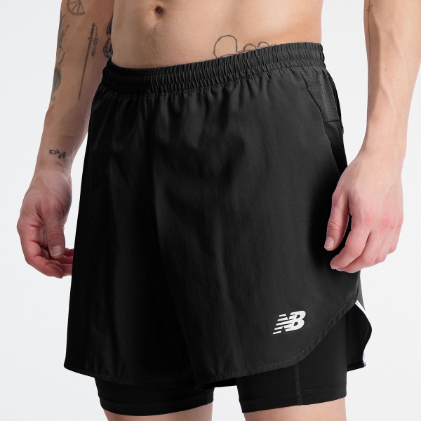 New Balance Q Speed 2 in 1 6in Shorts - Black
