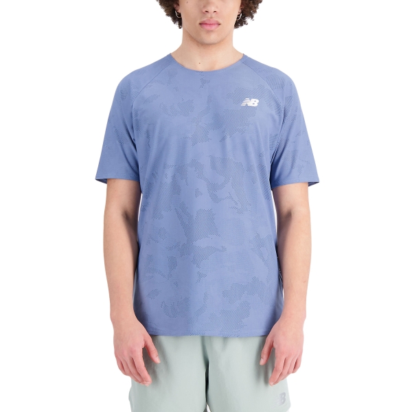 Camisetas Running Hombre New Balance Q Speed Jacquard Camiseta  Mercury Blue MT33281MYL