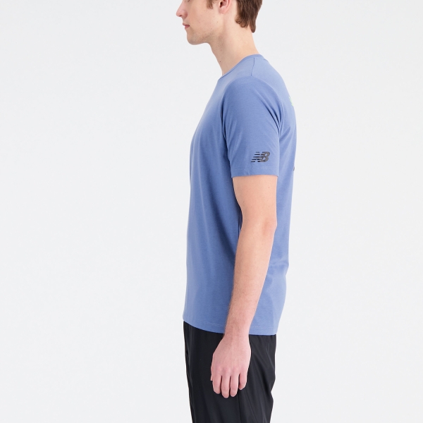 New Balance Tenacity Heathertech Graphic T-Shirt - Mercury Blue