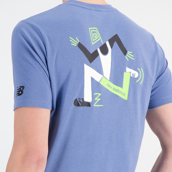 New Balance Tenacity Heathertech Graphic T-Shirt - Mercury Blue