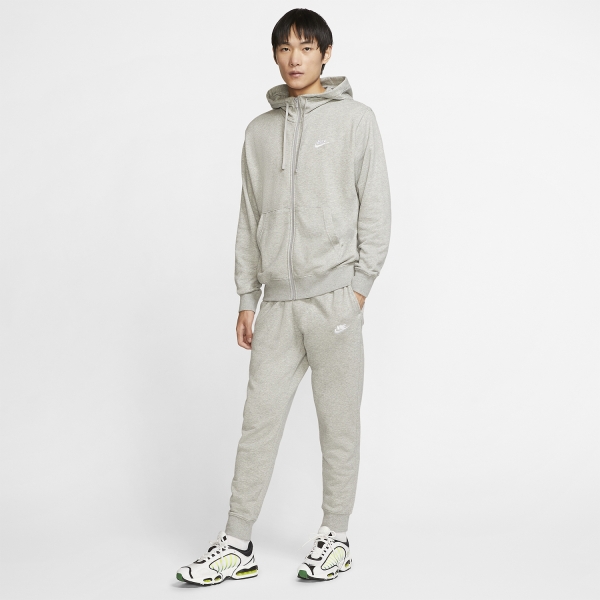 Nike Club Hoodie - Dark Grey Heather/Matte Silver/White