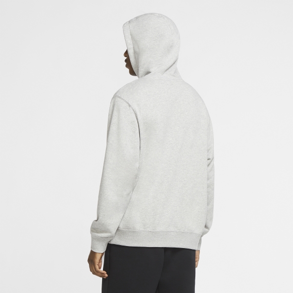 Nike Club Swoosh Sudadera - Dark Grey Heather/Matte Silver/White