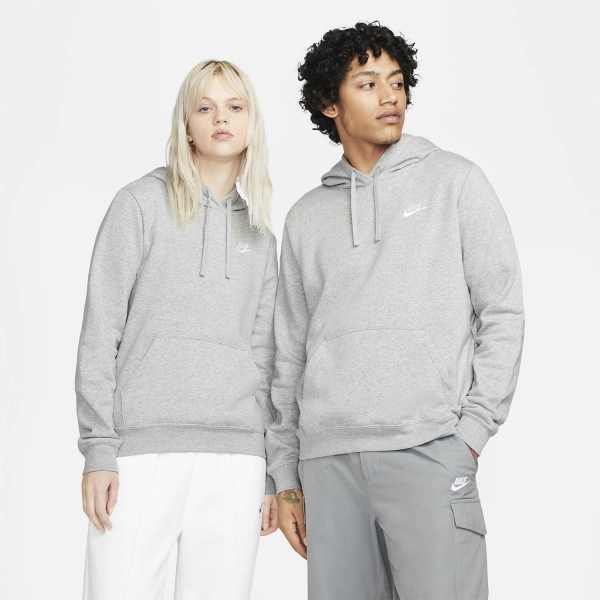 Nike Sportswear Club Hoodie - Dark Grey Heather/White