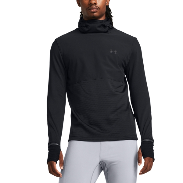 Men's Running Hoodie Under Armour Qualifier Cold Hoodie  Black/Reflective 13793060001