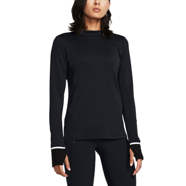 Women's Running Shirt Under Armour Qualifier Cold Shirt  Black/Reflective 13793430001