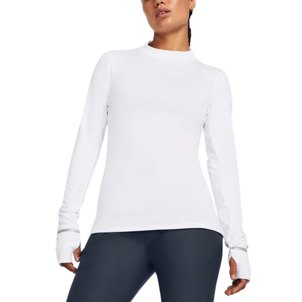 Women's Running Shirt Under Armour Qualifier Cold Shirt  White/Reflective 13793430100