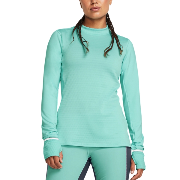 Women's Running Shirt Under Armour Under Armour Qualifier Cold Shirt  Neo Turquoise/Reflective  Neo Turquoise/Reflective 