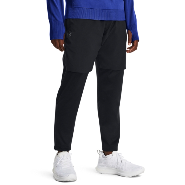Men's Running Tights and Pants Under Armour Qualifier Elite Pants  Black/Team Royal/Reflective 13793070001