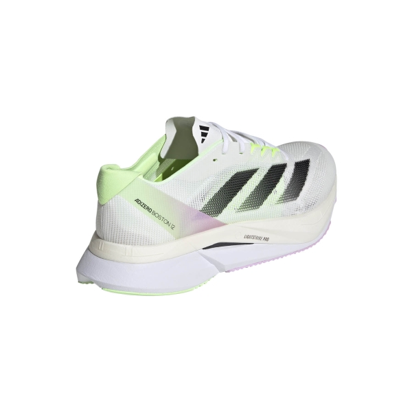 adidas adizero Boston 12 - Cloud White/Core Black/Green Spark