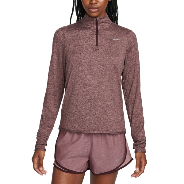Women's Running Shirt Nike Element Shirt  Burgundy Crush/Reflective Silver FB4316652
