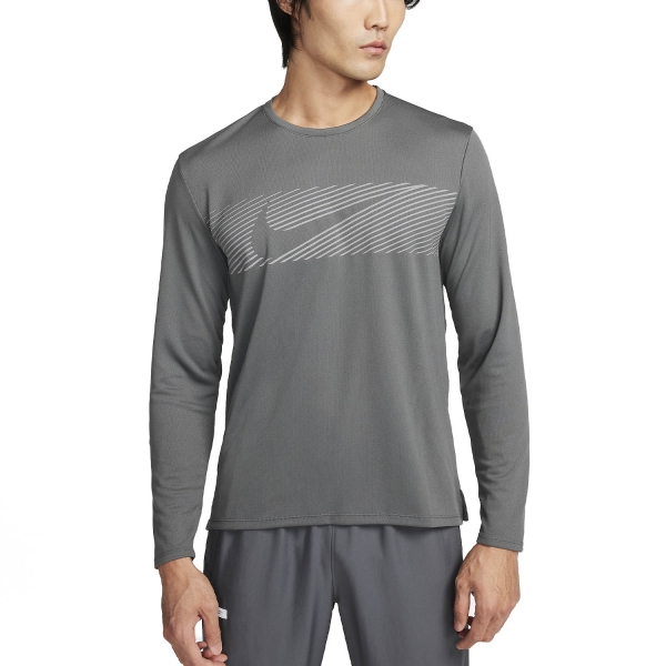 Men's Running Shirt Nike Miler Flash Shirt  Iron Grey/Reflective Silver FB8552068