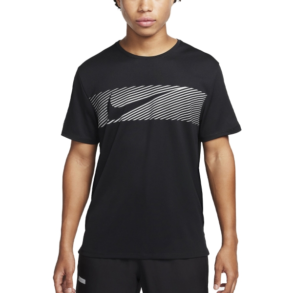 Men's Running T-Shirt Nike Miler Flash TShirt  Black/Reflective Silver FN3051010