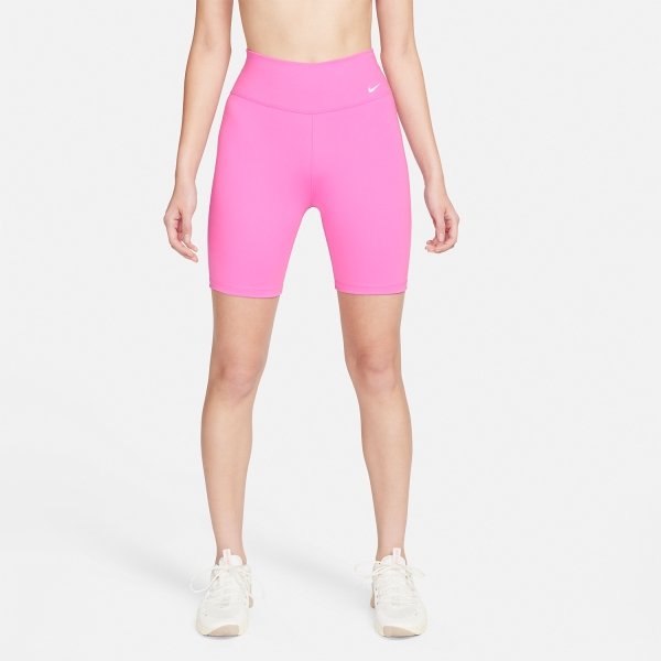 Nike One Mid Rise 7in Shorts - Playful Pink/White