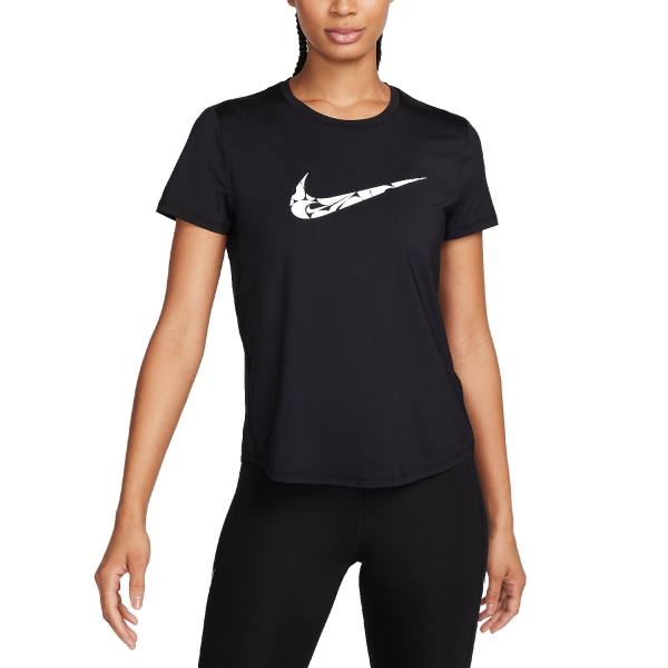 Women's Running T-Shirts Nike One Swoosh TShirt  Black/White FN2618010