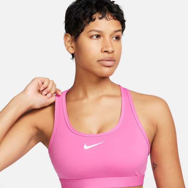 Nike Swoosh Dri-FIT Sports Bra - Playful Pink/White