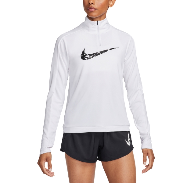 Women's Running Shirt Nike Swoosh Shirt  White/Black FN2636100