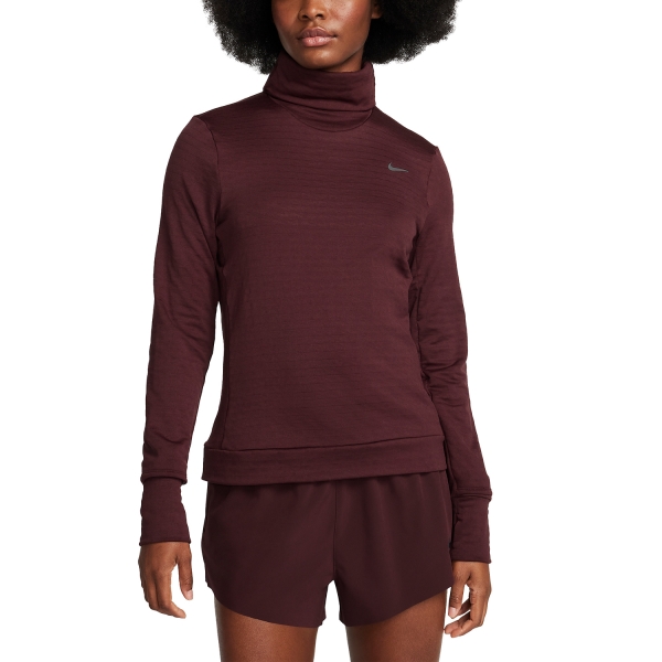 Women's Running Shirt Nike ThermaFIT Element Swift Shirt  Burgundy Crush/Reflective Silver FB5306652