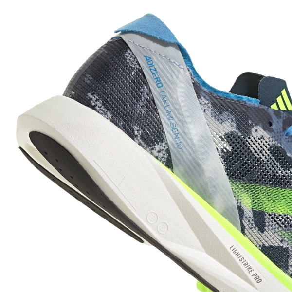 adidas adizero Takumi Sen 10 - Crystal White/Lucid Lemon/Blue Burst