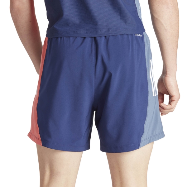 adidas Own The Run Logo 5in Shorts - Dark Blue/Prloin/Prelsc