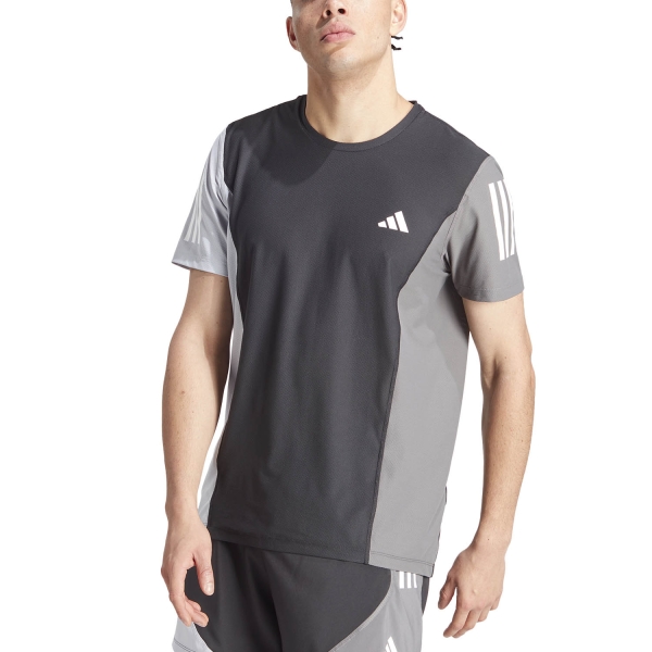 Men's Running T-Shirt adidas Own The Run Print TShirt  Black/Halsil/Grey Five IQ3816