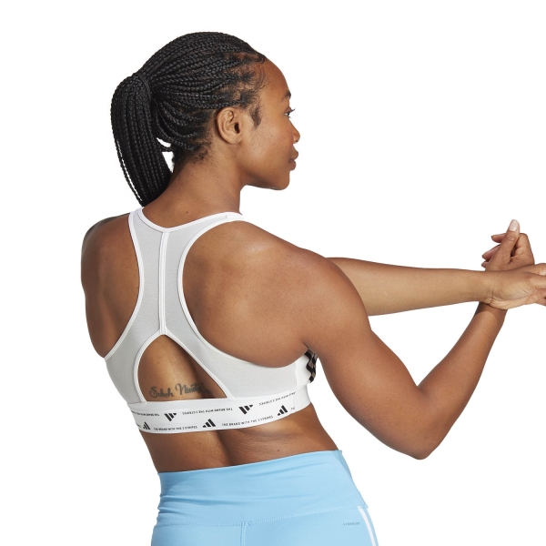 adidas Power 3S Sports Bra - White/Black