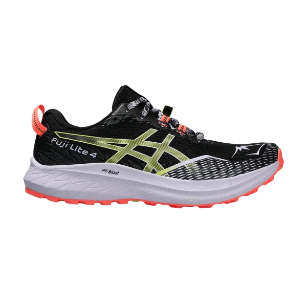 Women's Trail Running Shoes Asics Fuji Lite 4  Black/Cacti 1012B514002