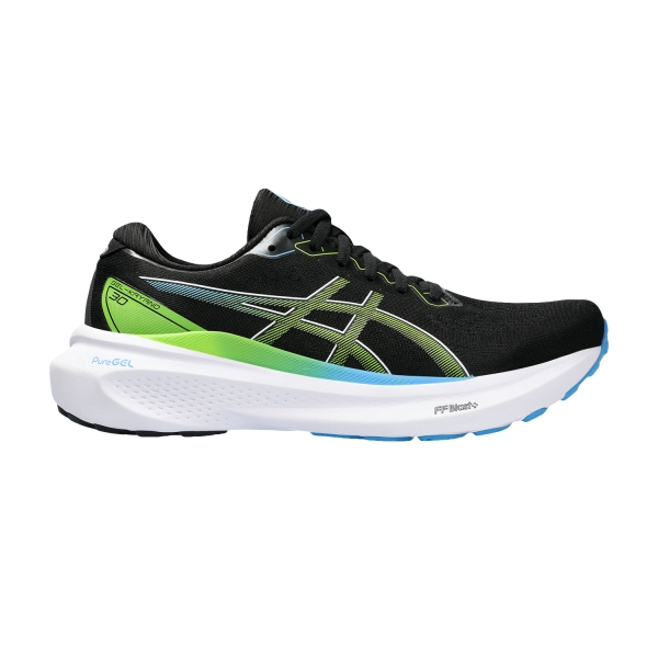 Men's Structured Running Shoes Asics Gel Kayano 30  Black/Electric Lime 1011B548005