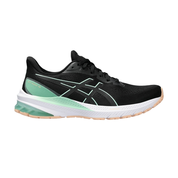 Woman's Structured Running Shoes Asics GT 1000 12  Black/Mint Tint 1012B450006