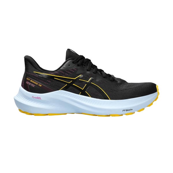 Woman's Structured Running Shoes Asics GT 2000 12 GTX  Black/Saffron 1012B507001