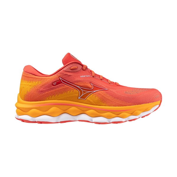 Men's Neutral Running Shoes Mizuno Wave Sky 7  Cayenne/Nickel/Carrot Curl J1GC230255