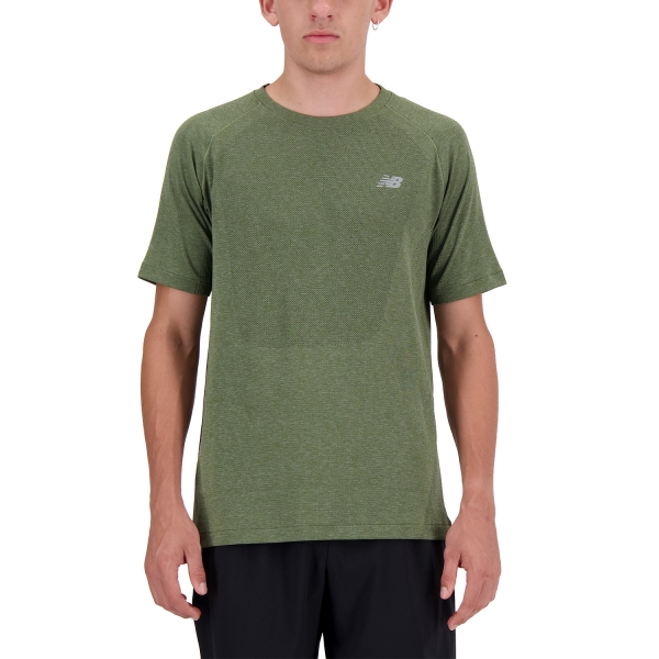 Men's Running T-Shirt New Balance Athletics Logo TShirt  Dark Olivine MT41080DEK