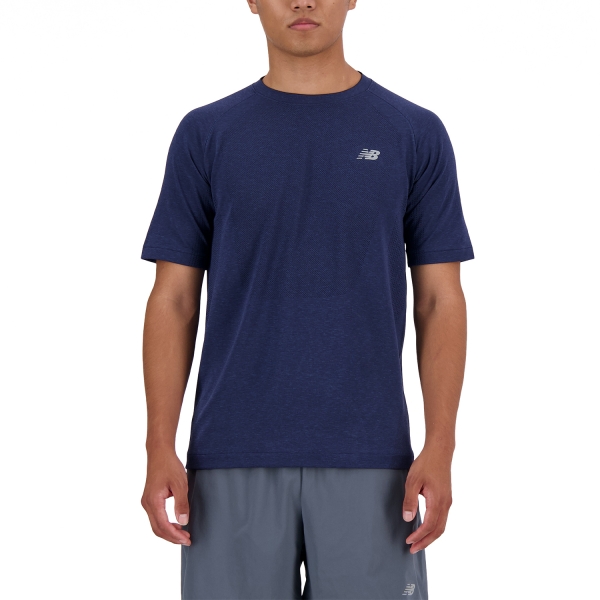 Camisetas Running Hombre New Balance Athletics Logo Camiseta  NB Navy MT41080NNY