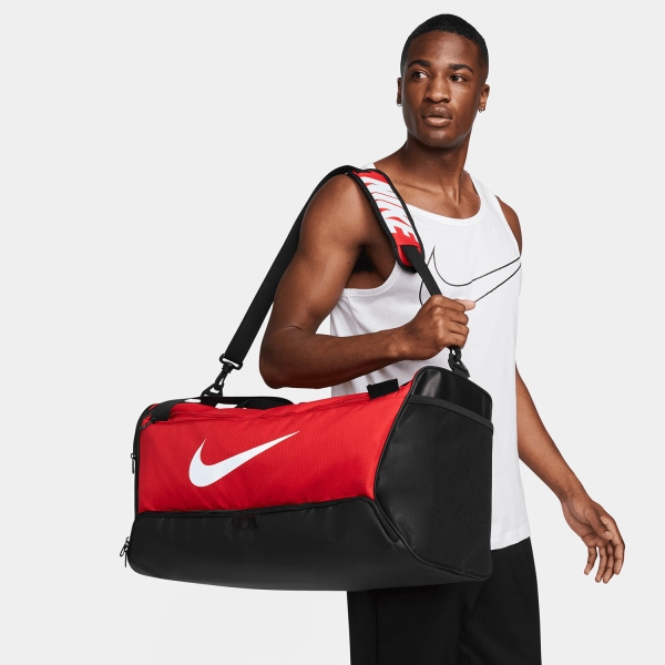 Nike Brasilia 9.5 Medium Duffle - University Red/Black/White