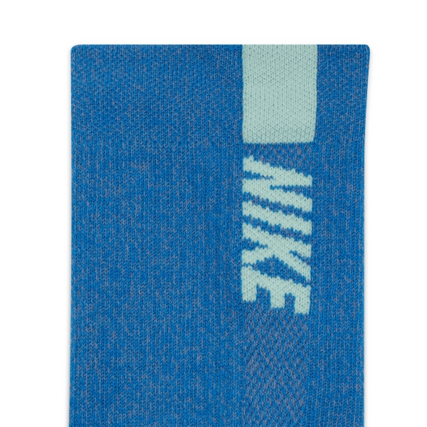 Nike Dri-FIT Multiplier Crew x 2 Socks - Light Blue/Fluo Green