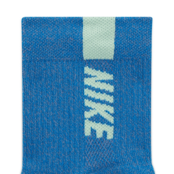 Nike Multiplier x 2 Socks - Light Blue/Fluo Green