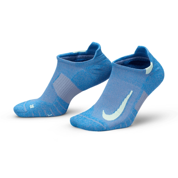 Calze Running Nike Multiplier x 2 Calze  Light Blue/Fluo Green SX7554991