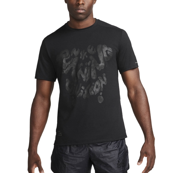 Camisetas Running Hombre Nike Rise 365 Camiseta  Black/Reflective Black FN3389010