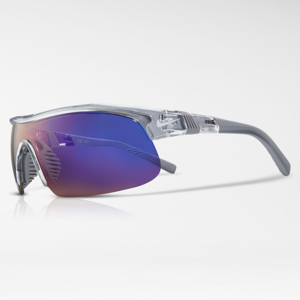 Nike Show X1 Sunglasses - Shiny Wolf Grey/Blue Mirror