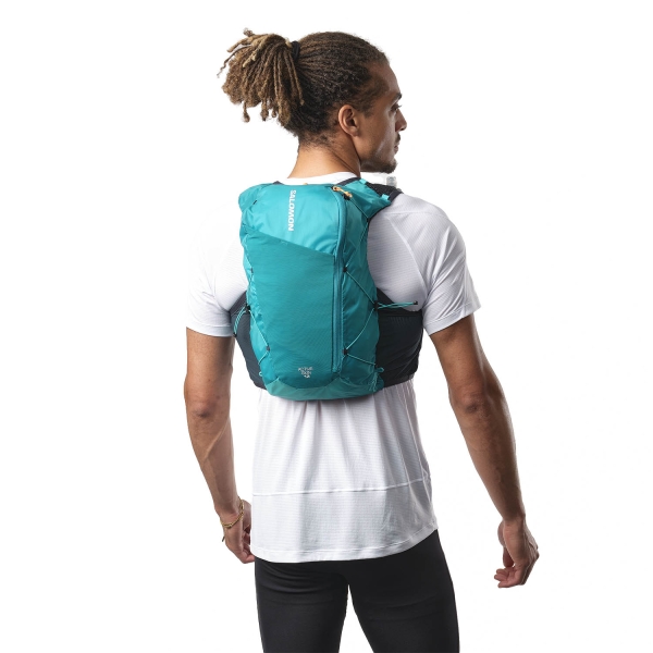 Salomon Active Skin 12 Set Mochila - Tahitian Tide/Carbon/Peacock Blue