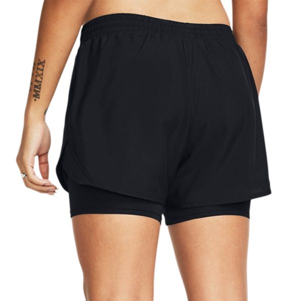 Under Armour Fly By 2 in 1 4in Shorts - Black/Reflective