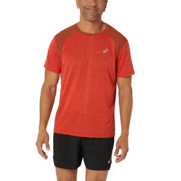 Men's Running T-Shirt Asics Road TShirt  True Red/Spice Latte 2011C992600